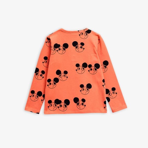 Red grandpa shirt featuring long sleeves and a black Ritzratz print.