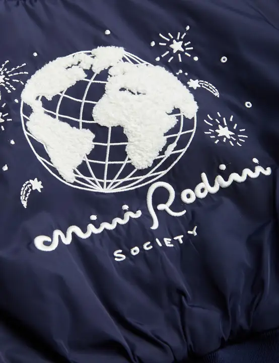 Mini Rodini Society Embroidered Baseball Jacket