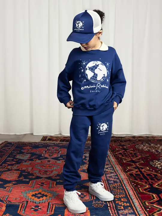 Mini Rodini Society Embroidered Sweatpants