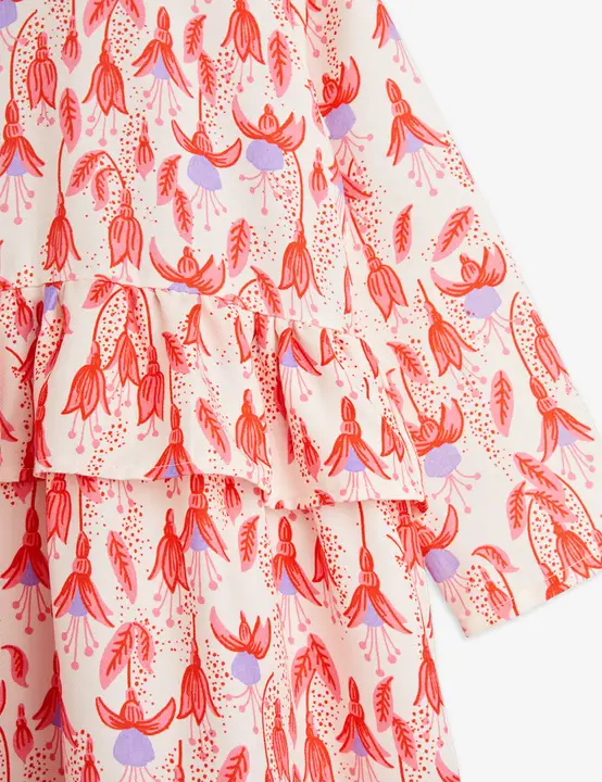 Fuchsia Woven Frill Dress