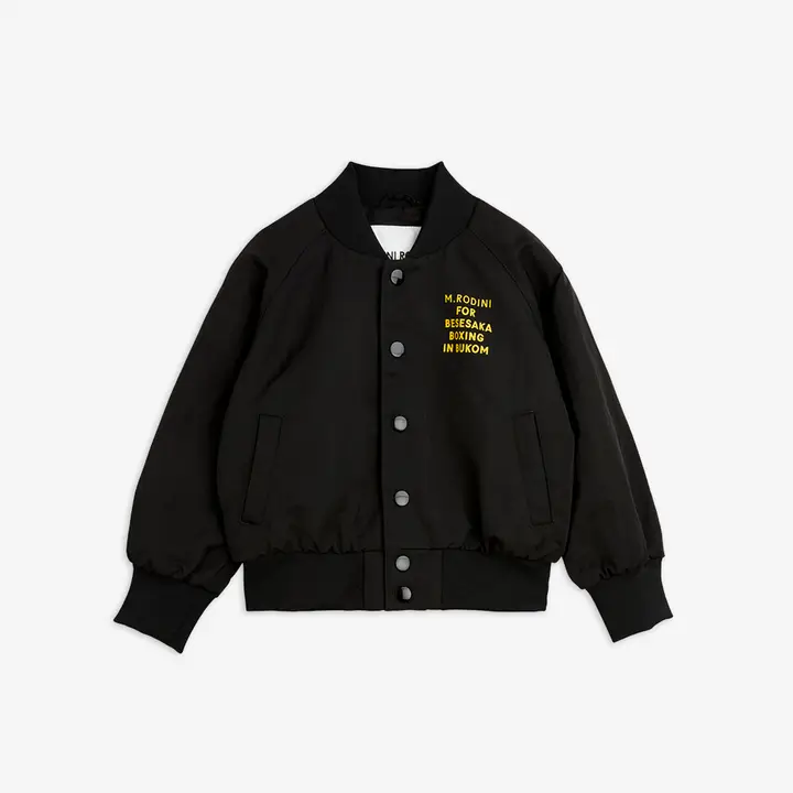 Besesaka Adult Satin Baseball Jacket Black Mini Rodini