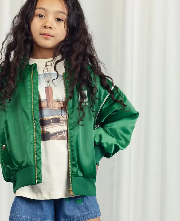 Note Satin Baseball jacket 