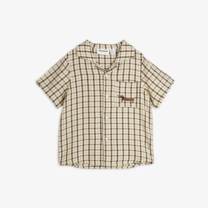 Gingham woven shirt 