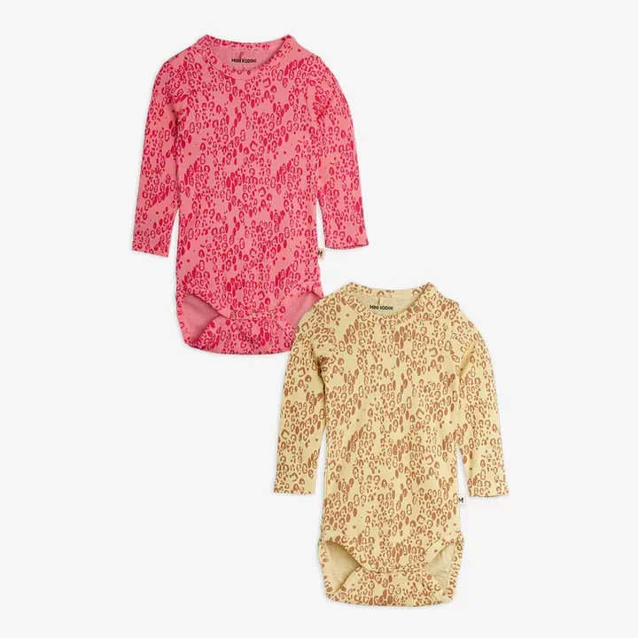 Mini leopard 2-pack long sleeved body