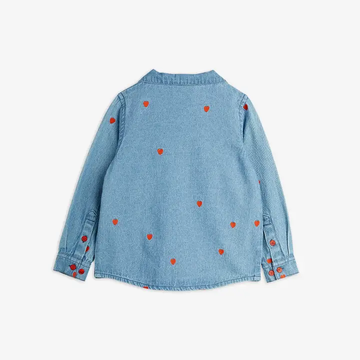 Mini hearts woven long sleeve shirt