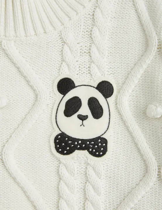 Panda texture knit sweater