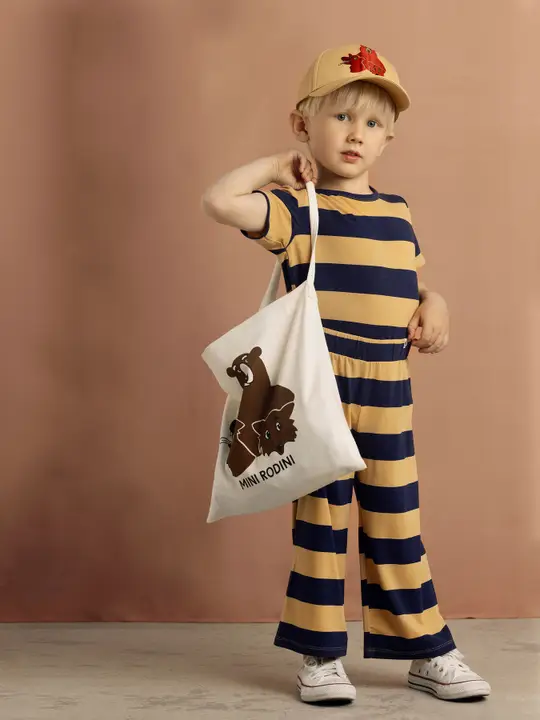 Block stripe trousers