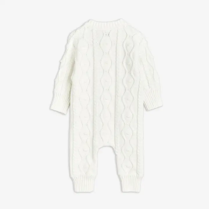 Panda texture knit baby onesie