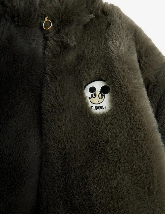 Ritzratz patch faux fur jacket