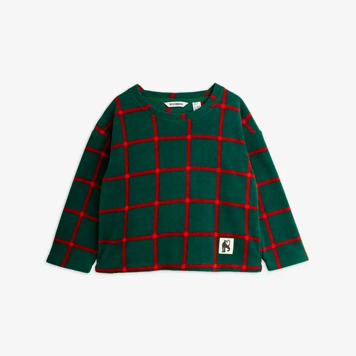 Plaid fleece long sleeve top