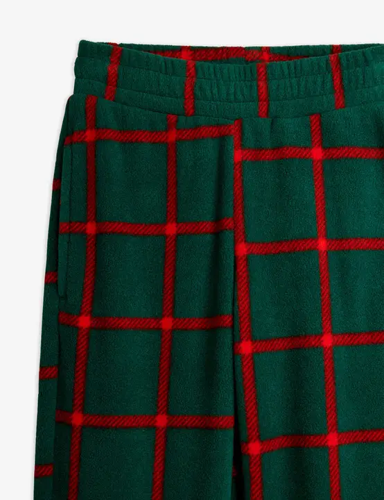Plaid fleece trousers