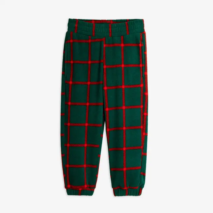 Plaid fleece trousers