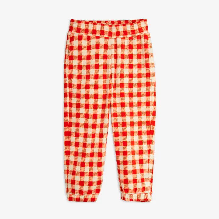Gingham fleece trousers