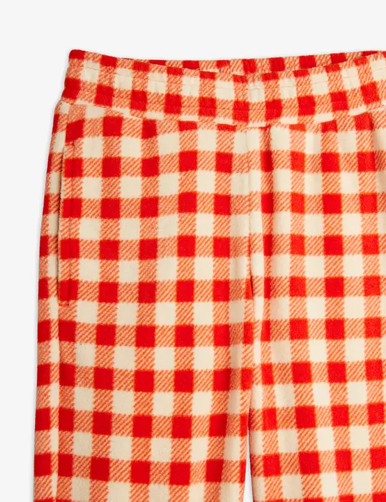 Gingham fleece trousers