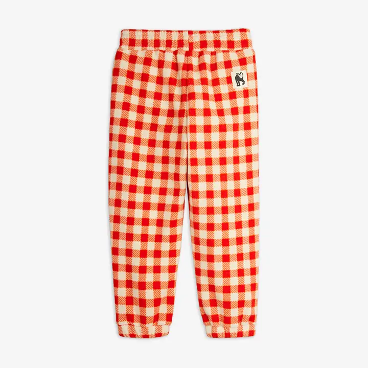 Gingham fleece trousers