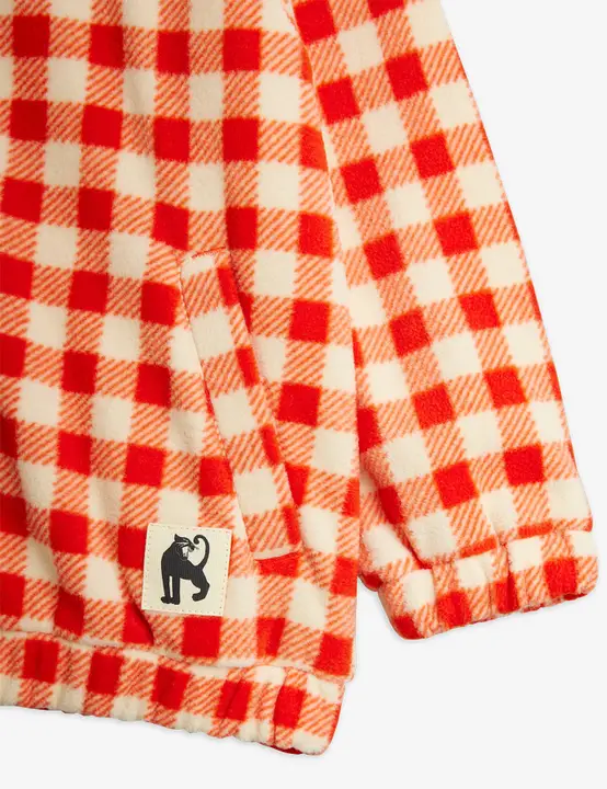 Gingham fleece jacket