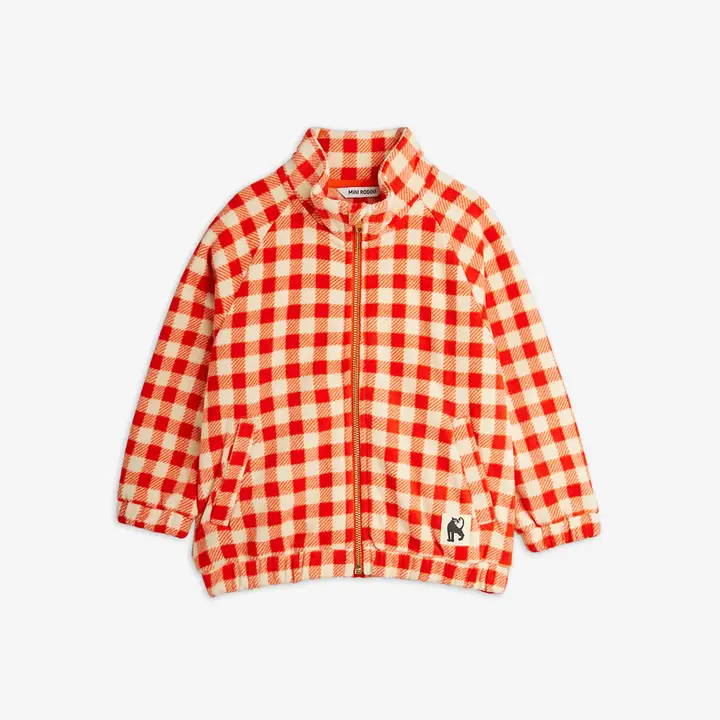 Gingham fleece jacket