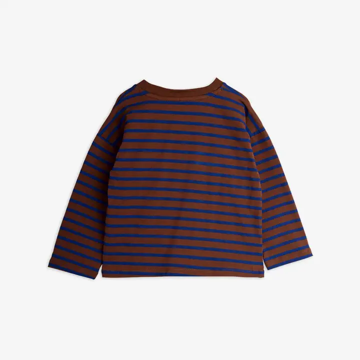 Stripe bird patch long sleeve T-shirt 