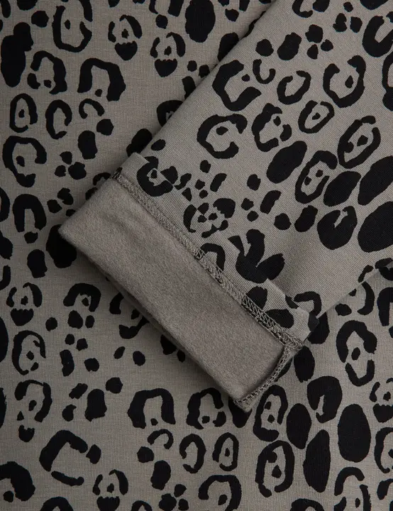 Leopard brushed long sleeve top