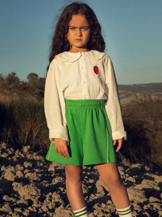 Strawberry schiffli blouse