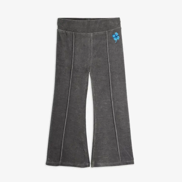 Clover velour flared trousers