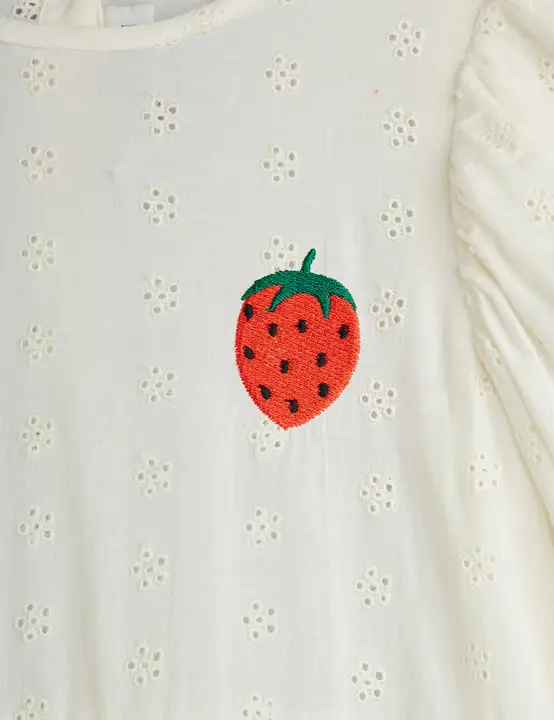 Strawberry schiffli woven dress