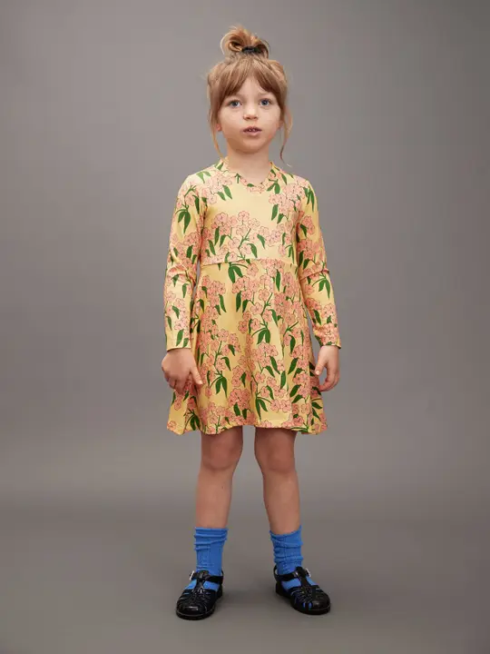 Alpine flowers long sleeve dress