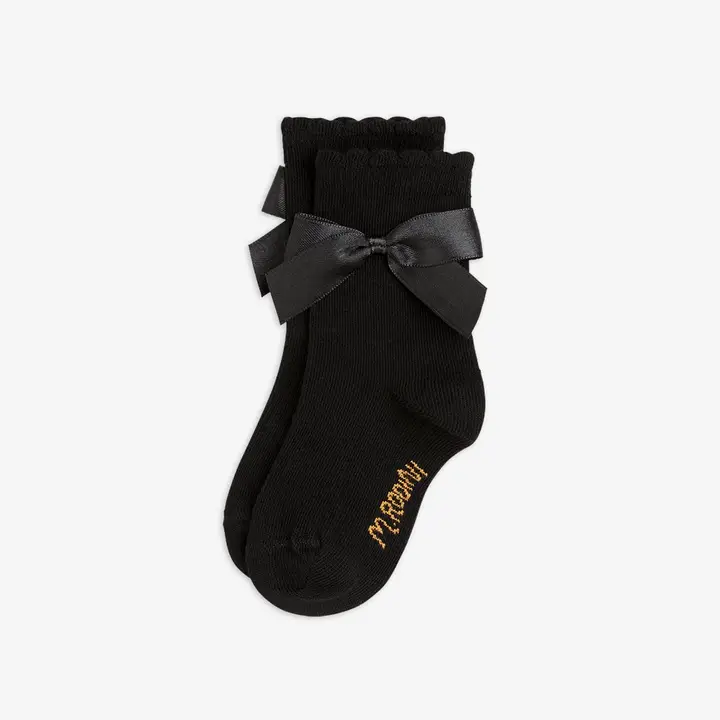 Satin bow socks