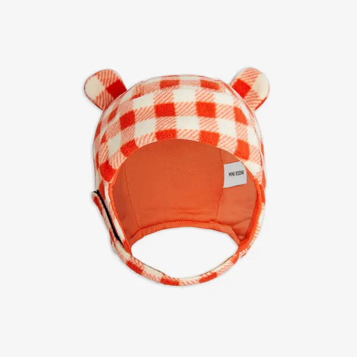 Gingham fleece hat