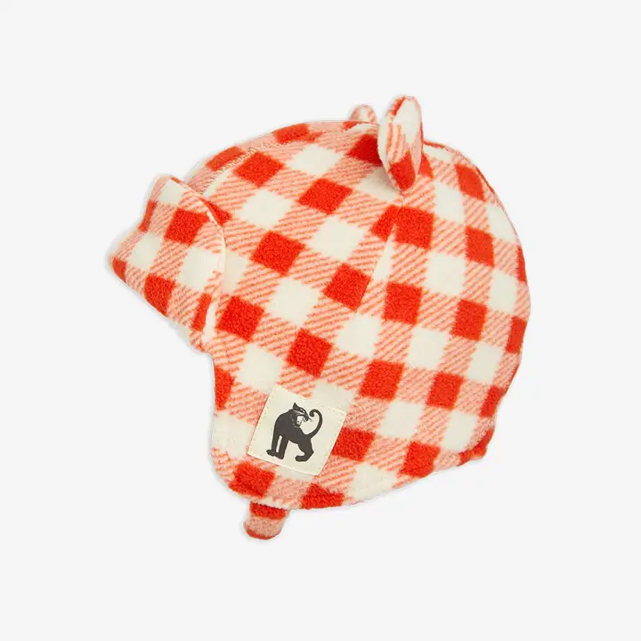 Gingham fleece hat