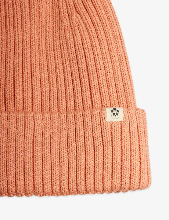 Knitted rib fold up hat