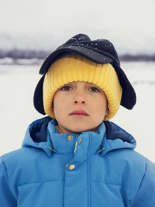 Knitted rib fold up hat