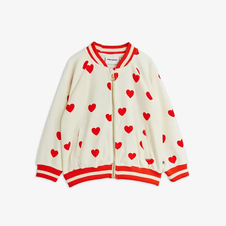 Hearts Velour Baseball Cardigan