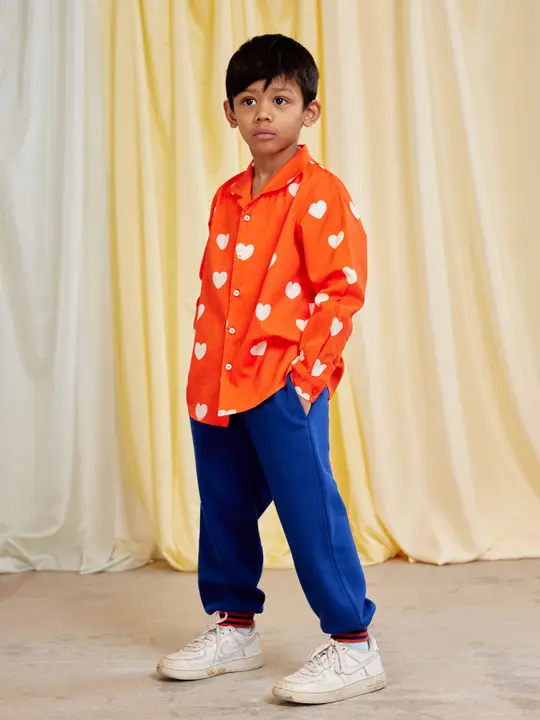 Hearts Woven Long Sleeve Shirt