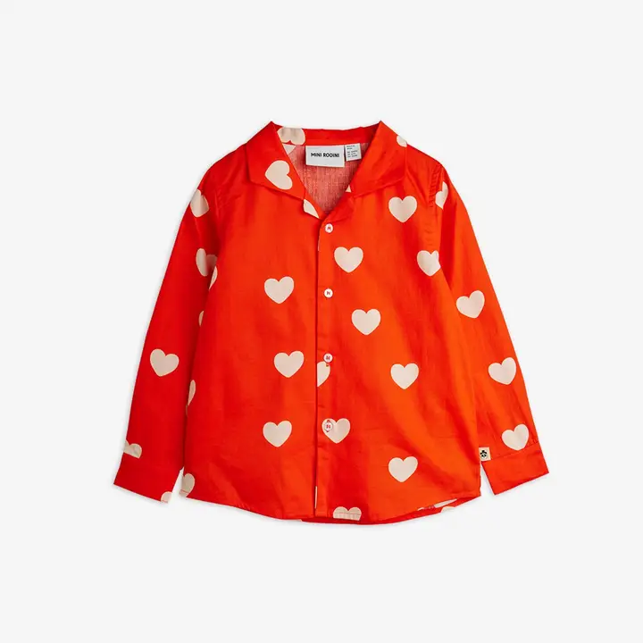 Hearts Woven Long Sleeve Shirt