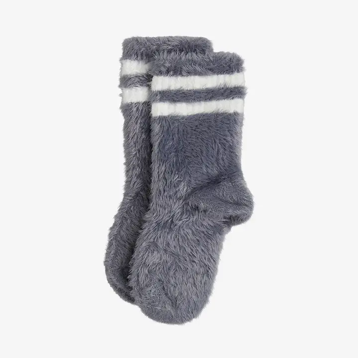 Catface fluffy socks grey | Mini Rodini