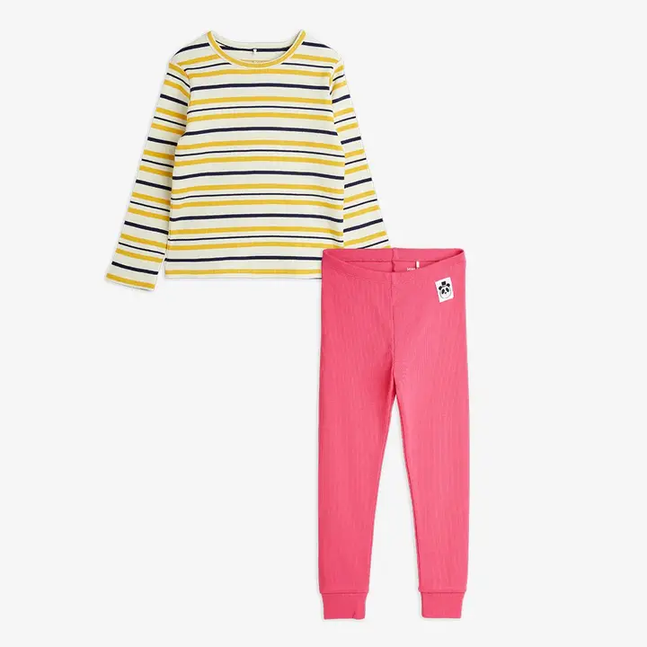 Ribbed long sleeve T-shirt and leggings set