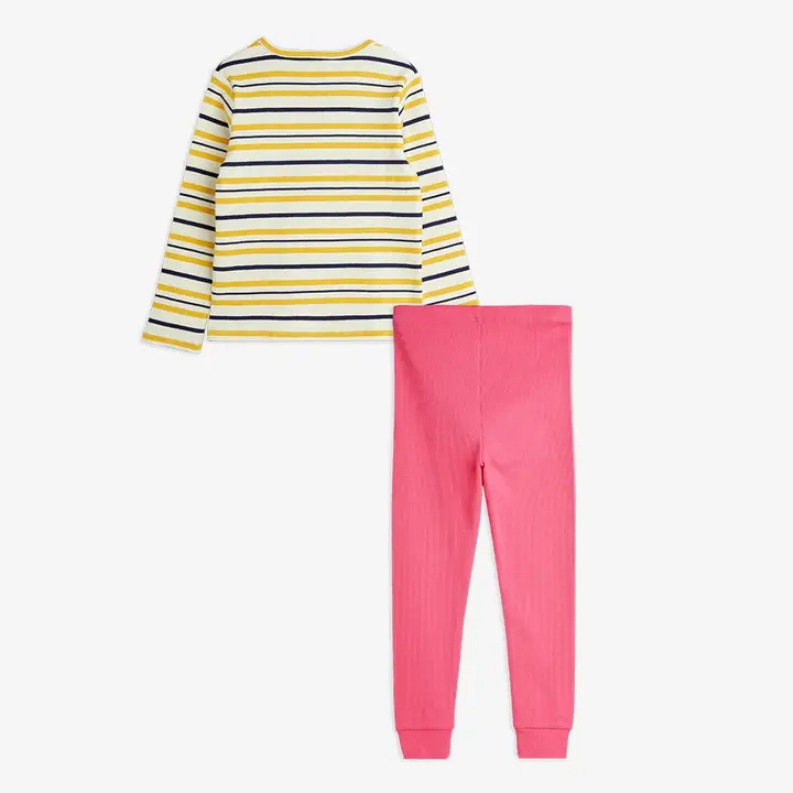 Ribbed long sleeve T-shirt and leggings set
