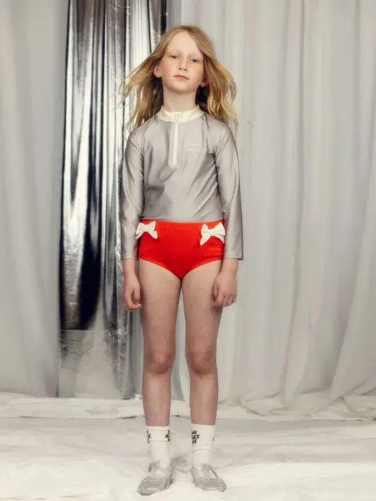 High Waisted Bow Swim Pants