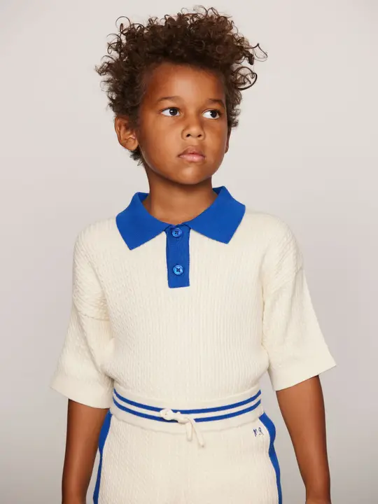 Cable Knit Polo Shirt