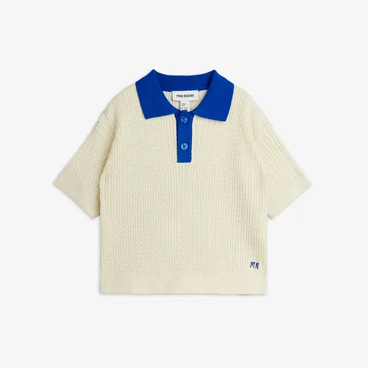 Cable Knit Polo Shirt