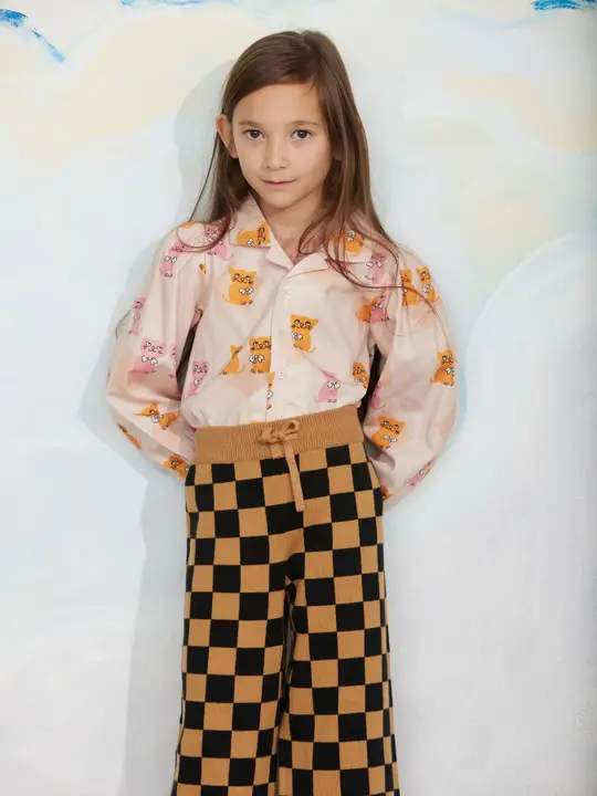 Chess check knitted trouser