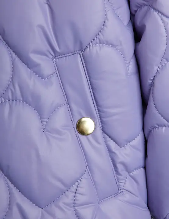 Heart quilted hooded puffer