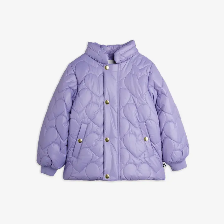 Heart quilted hooded puffer