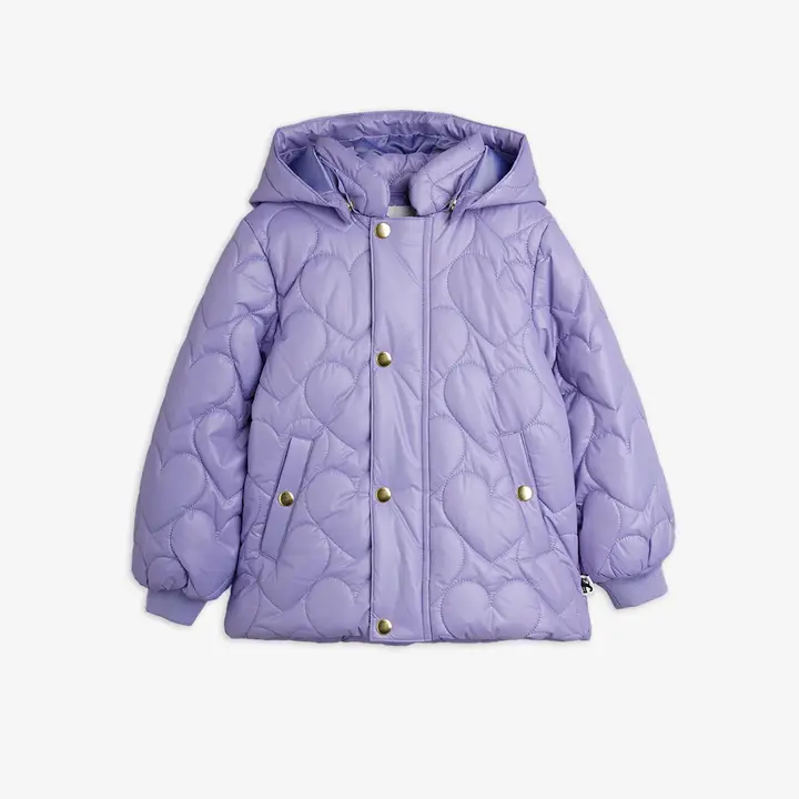 Heart quilted hooded puffer
