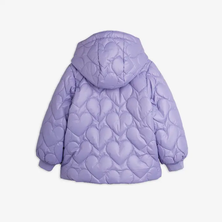 Heart quilted hooded puffer
