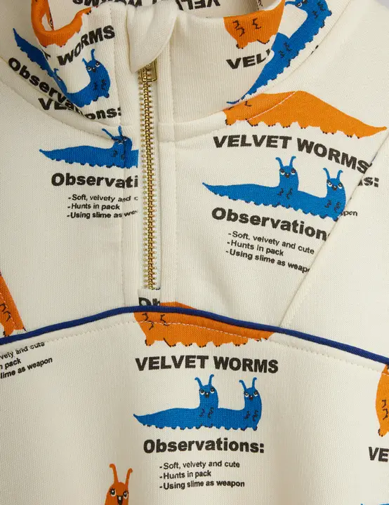 Velvet worms half-zip sweatshirt