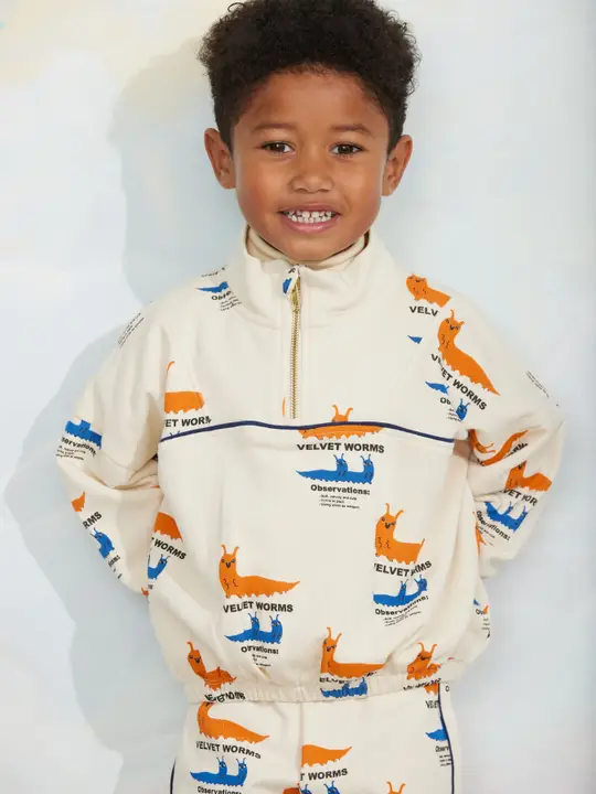 Velvet worms half-zip sweatshirt