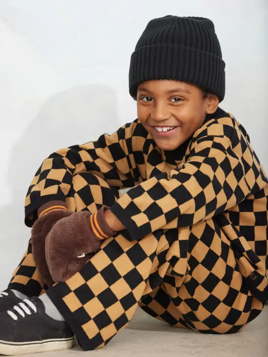 Chess check knitted sweater