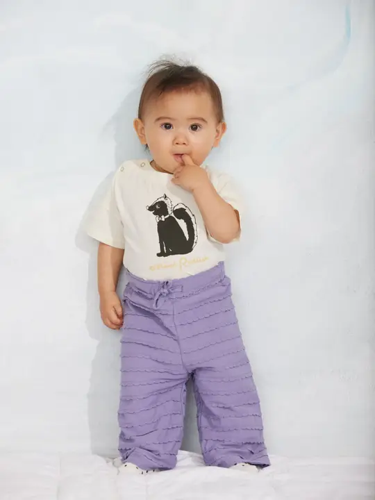 Textured frill trousers